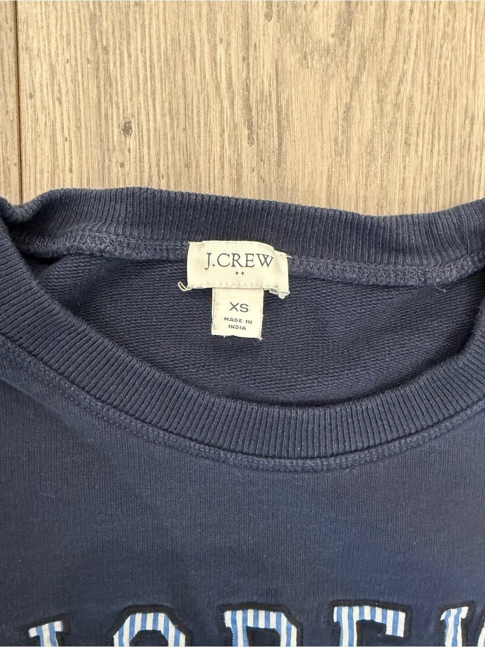 J. Crew Dark Navy Logo Crewneck Sweatshirt
